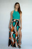 Abstract Wrap Around Maxi Skirt