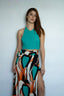 Abstract Wrap Around Maxi Skirt