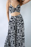 Black and White Strap Bra Top and High-Waisted Long Pants- Flowy Set