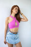 Pink Casual Crop Top